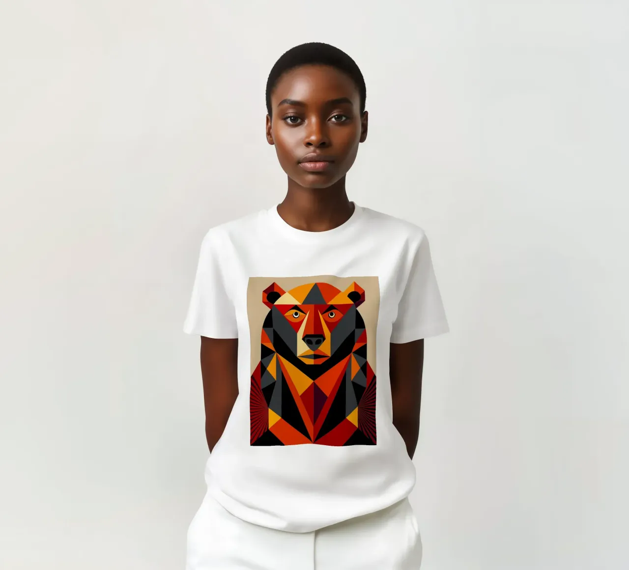 illustrazione geometrica dell'orso t-shirt da nemaro