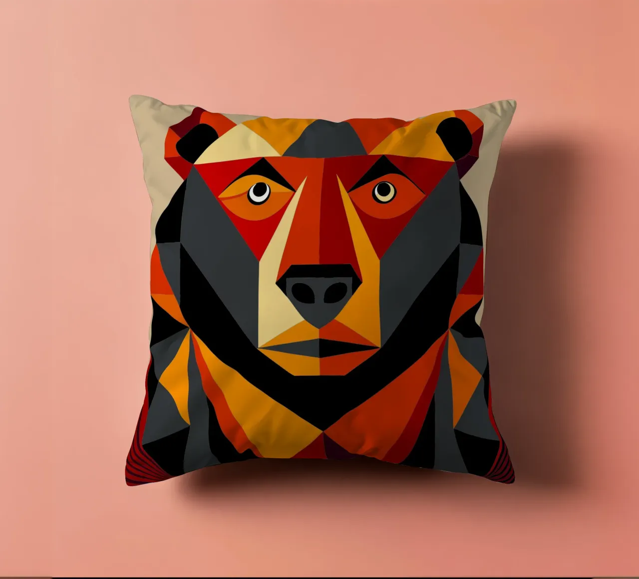 illustrazione geometrica dell'orso cuscino da nemaro