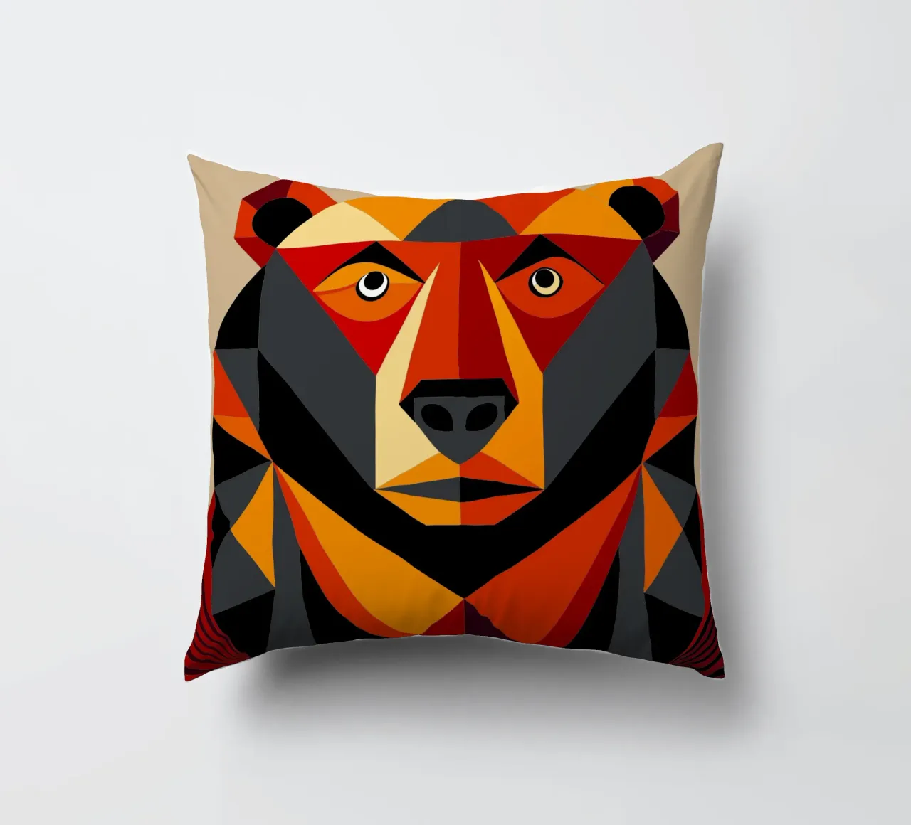 illustrazione geometrica dell'orso cuscino da nemaro