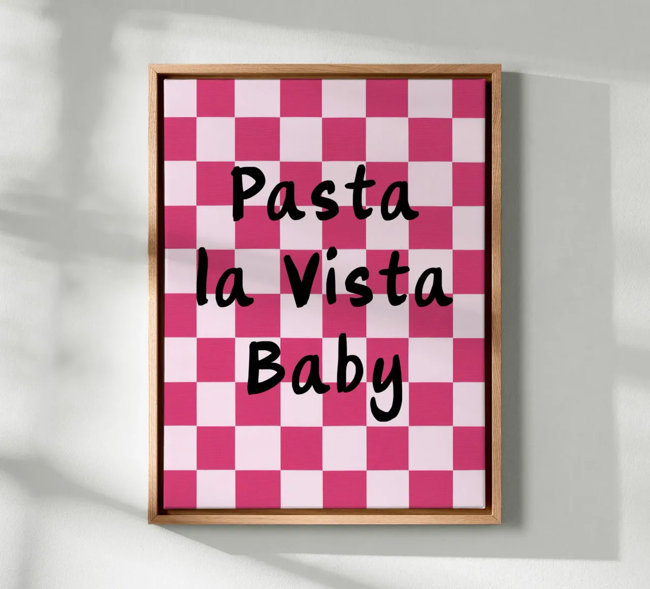 Pasta la Vista Baby con stile tela con Cornice a cassetta da Carinaprint