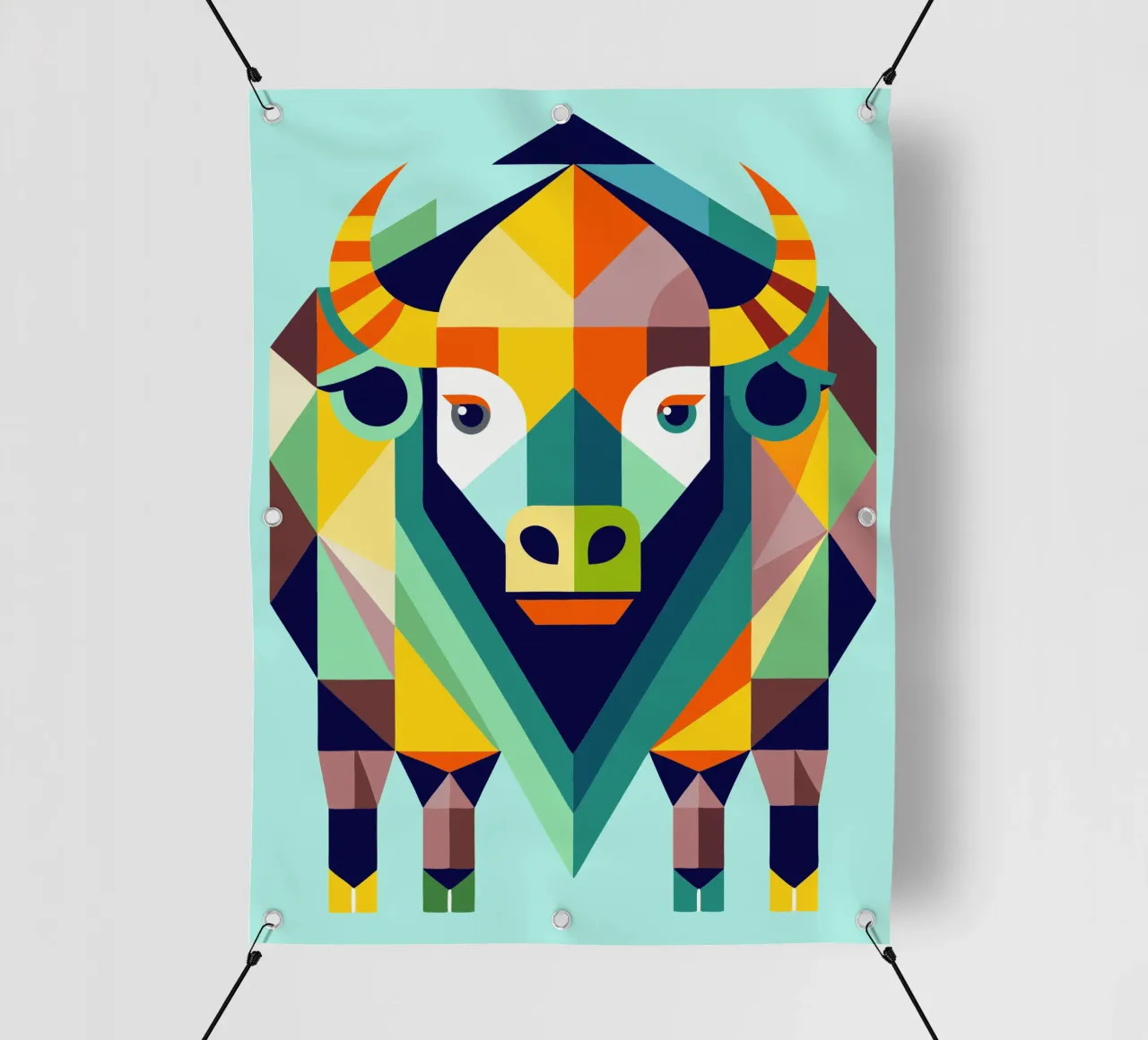 bison geometrics ilustration PVC Plane von nemaro