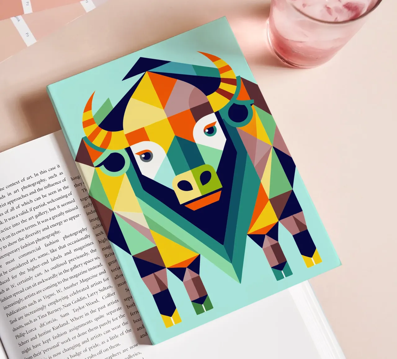 bison geometrics ilustration notebook by nemaro