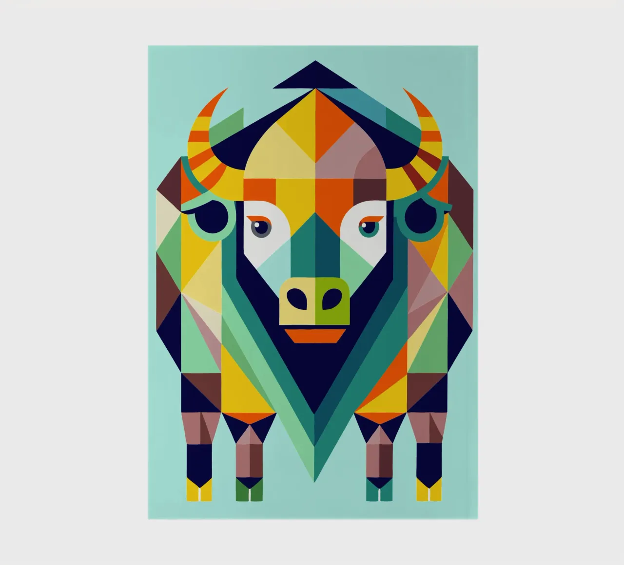 bison geometrics ilustration notebook by nemaro