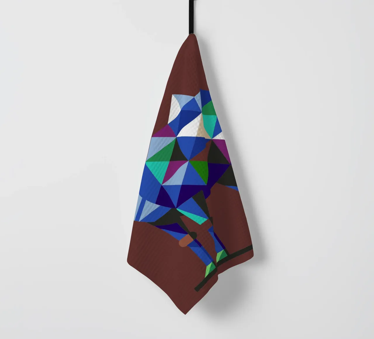 camel geometrics ilustration tea towel by nemaro
