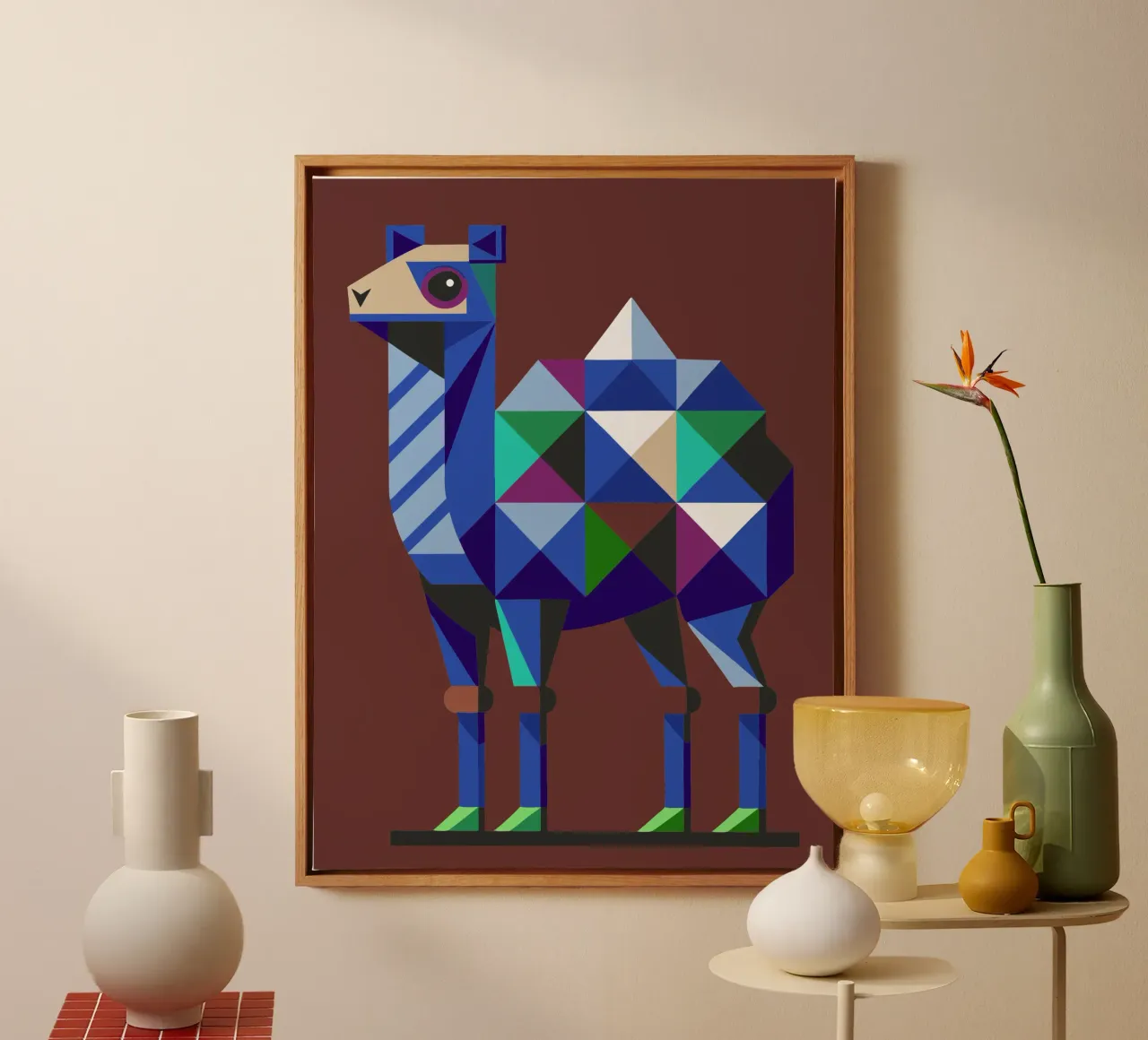 ilustrazione geometrica del cammello tela da nemaro