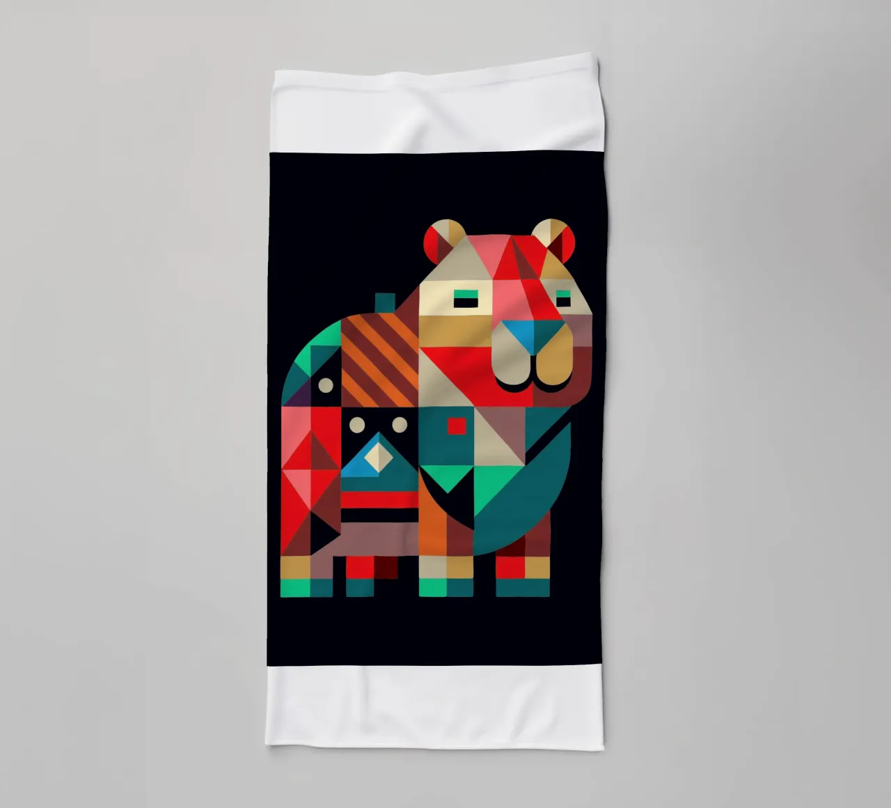 capybara geometrics ilustration towel by nemaro