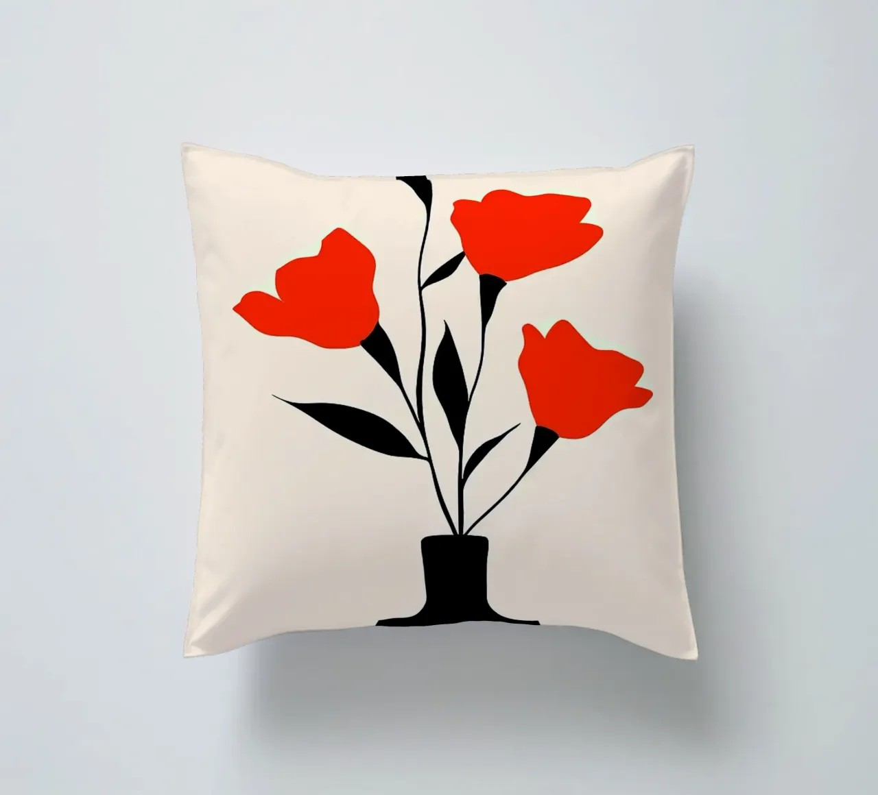 Fiori rossi in vaso cuscino da FlowersShop