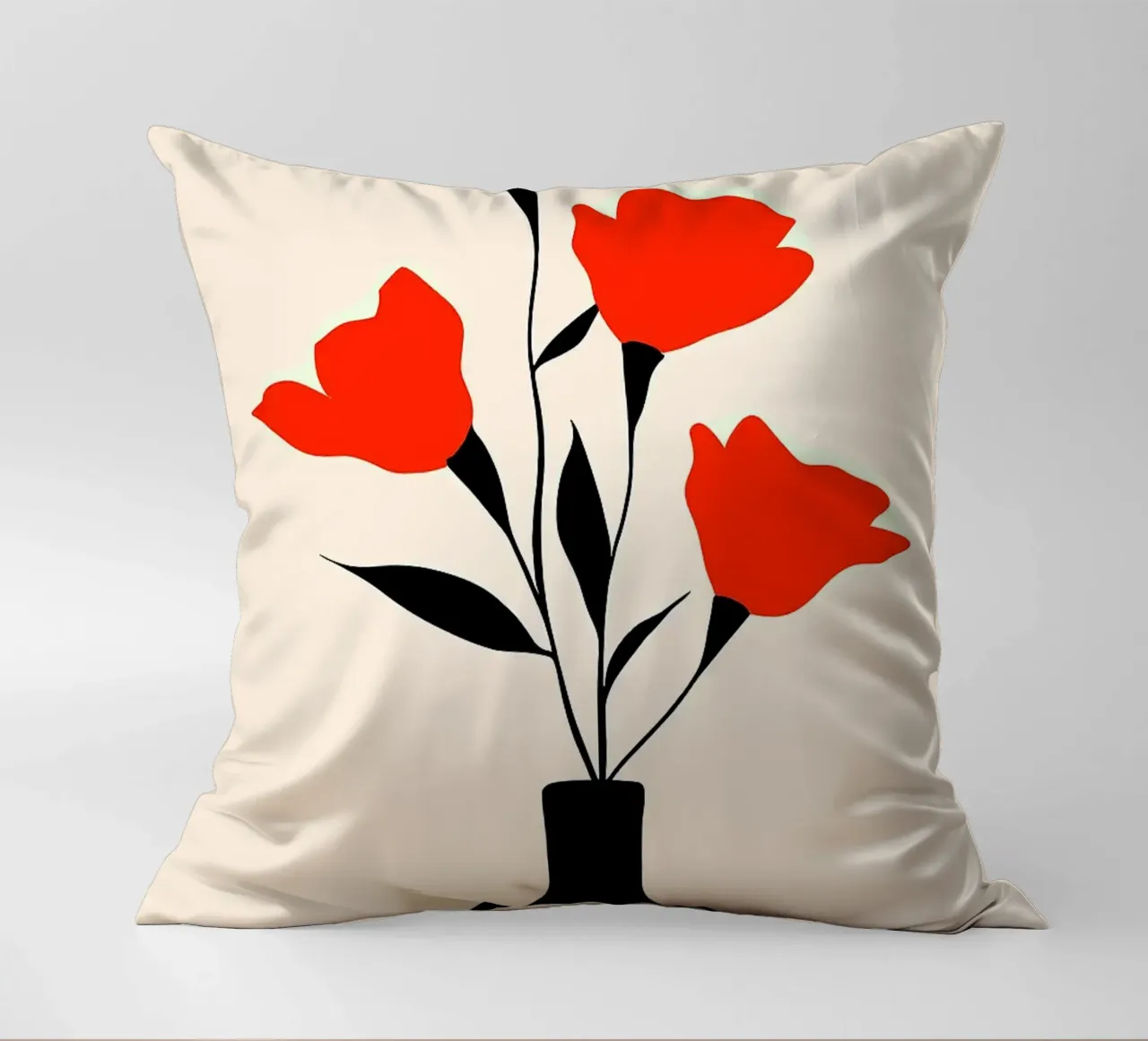 Fiori rossi in vaso cuscino da FlowersShop