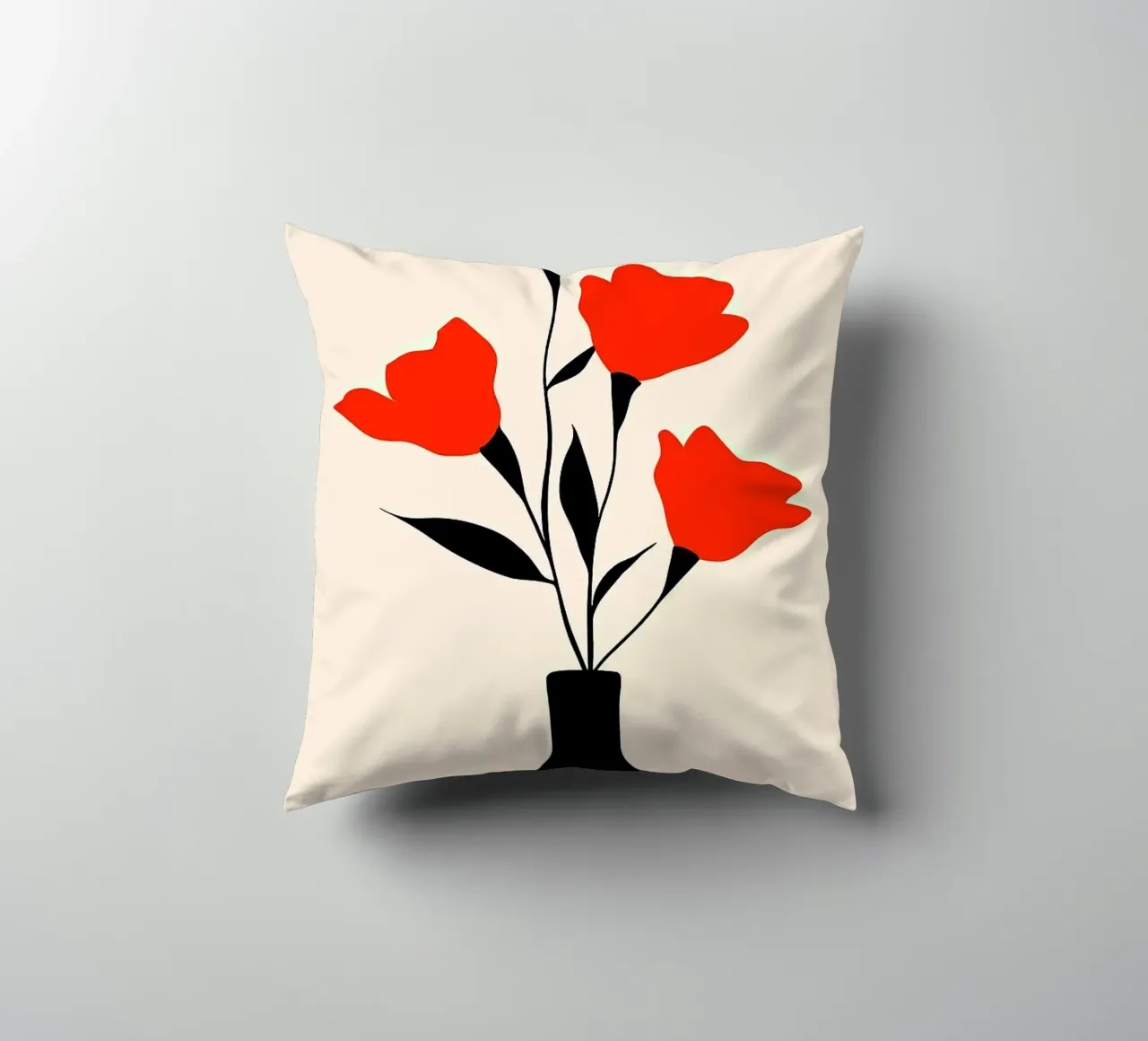 Fiori rossi in vaso cuscino da FlowersShop