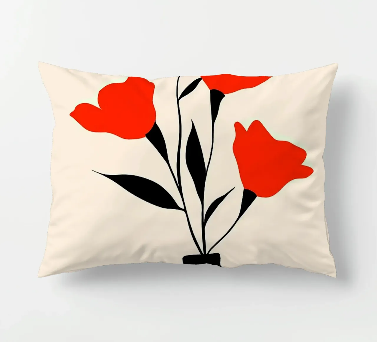 Fiori rossi in vaso cuscino da FlowersShop