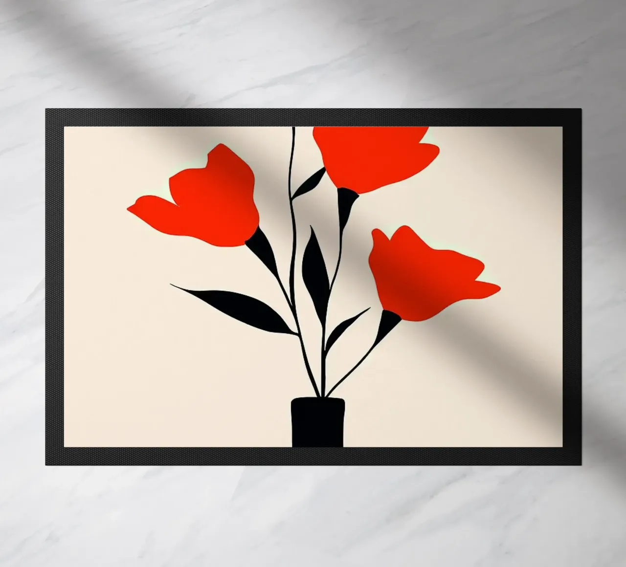 Fiori rossi in vaso zerbino da FlowersShop