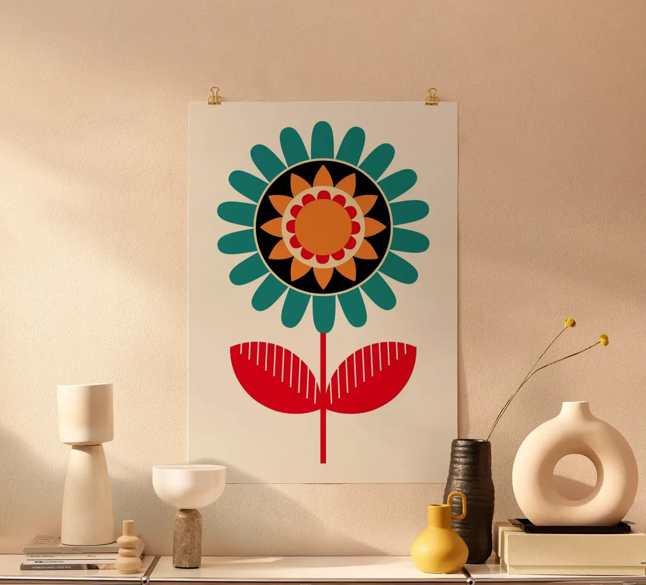 Fiore moderno di metà secolo poster da FlowersShop