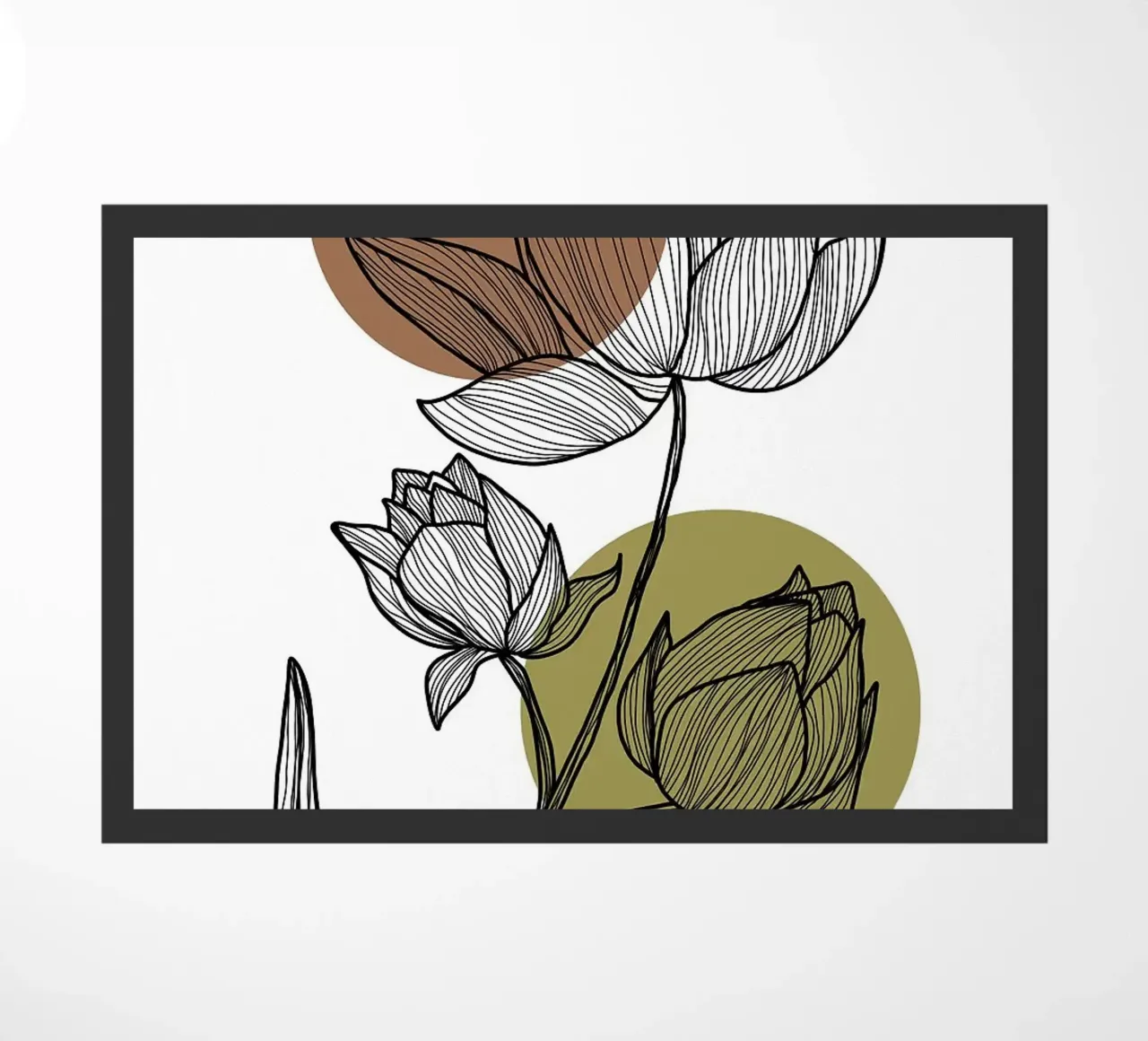Line art di fiori di loto con cerchi zerbino da FlowersShop