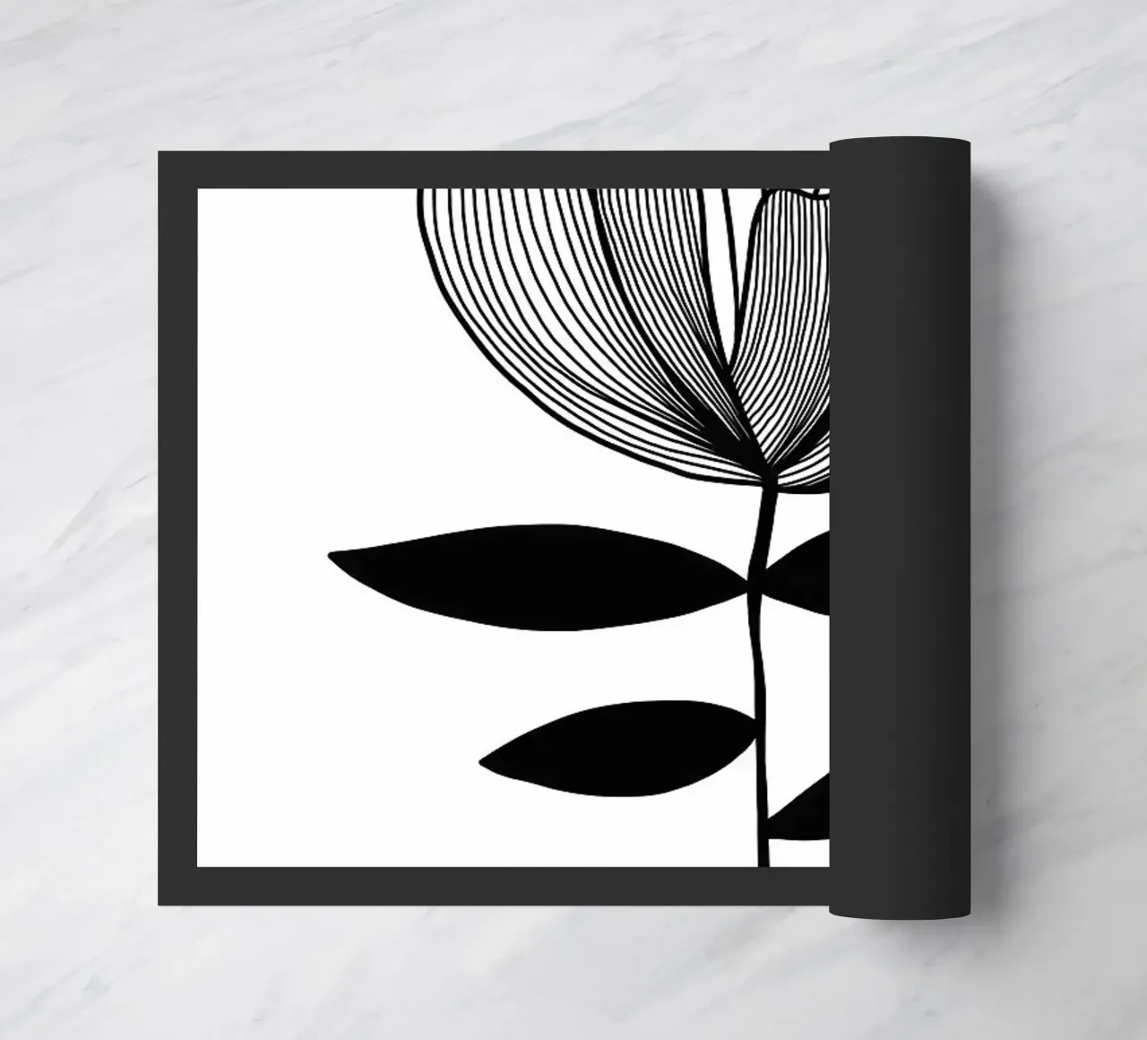 Illustrazione floreale in bianco e nero zerbino da FlowersShop