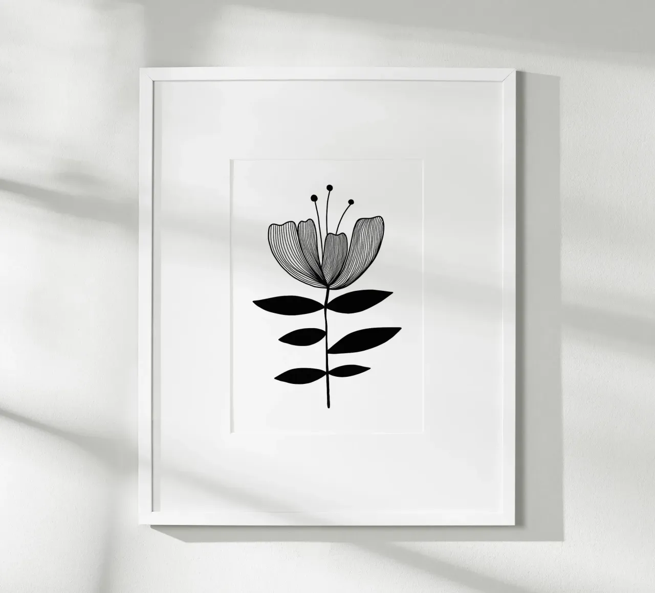 Illustrazione floreale in bianco e nero poster da FlowersShop