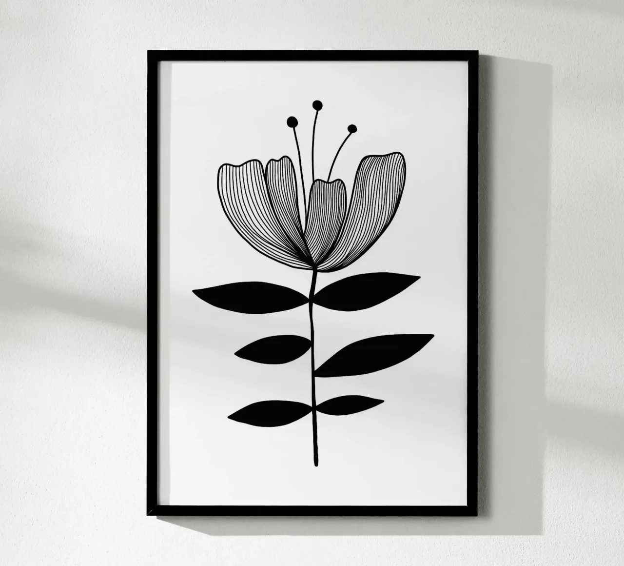 Illustrazione floreale in bianco e nero poster da FlowersShop