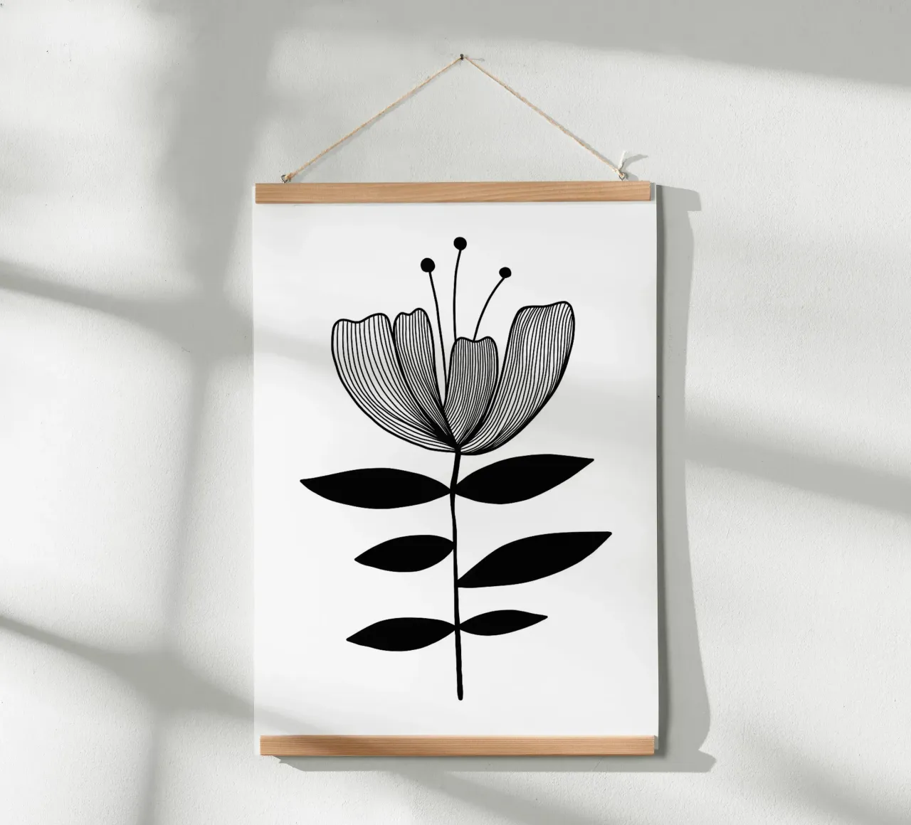 Illustrazione floreale in bianco e nero poster da FlowersShop