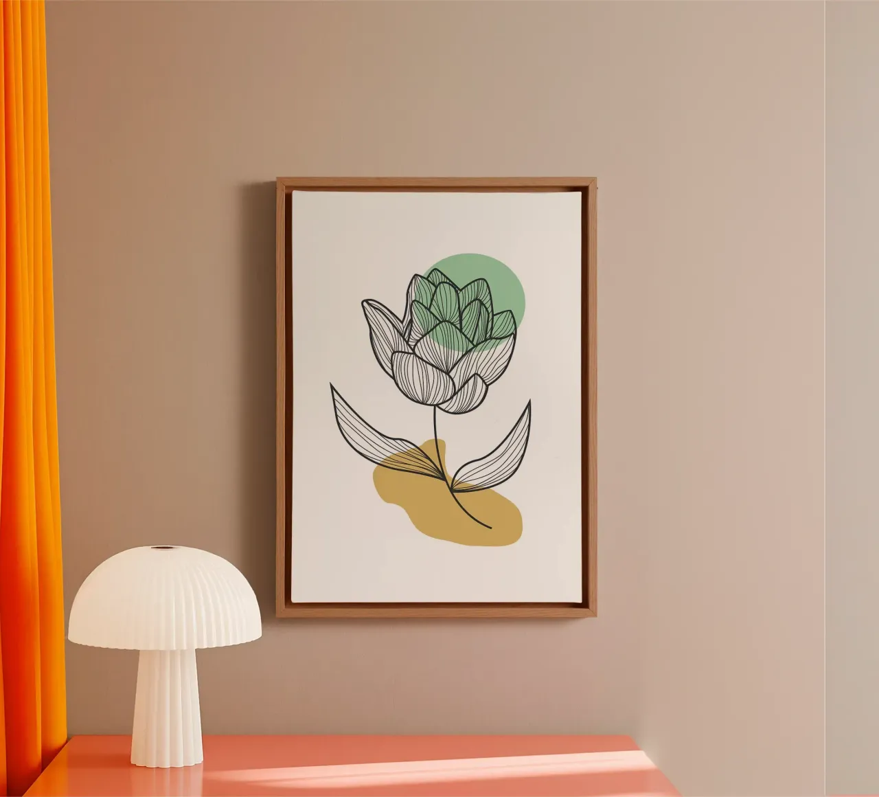 fleur dessinée à la main 4 toile avec Caisse américaine de FlowersShop