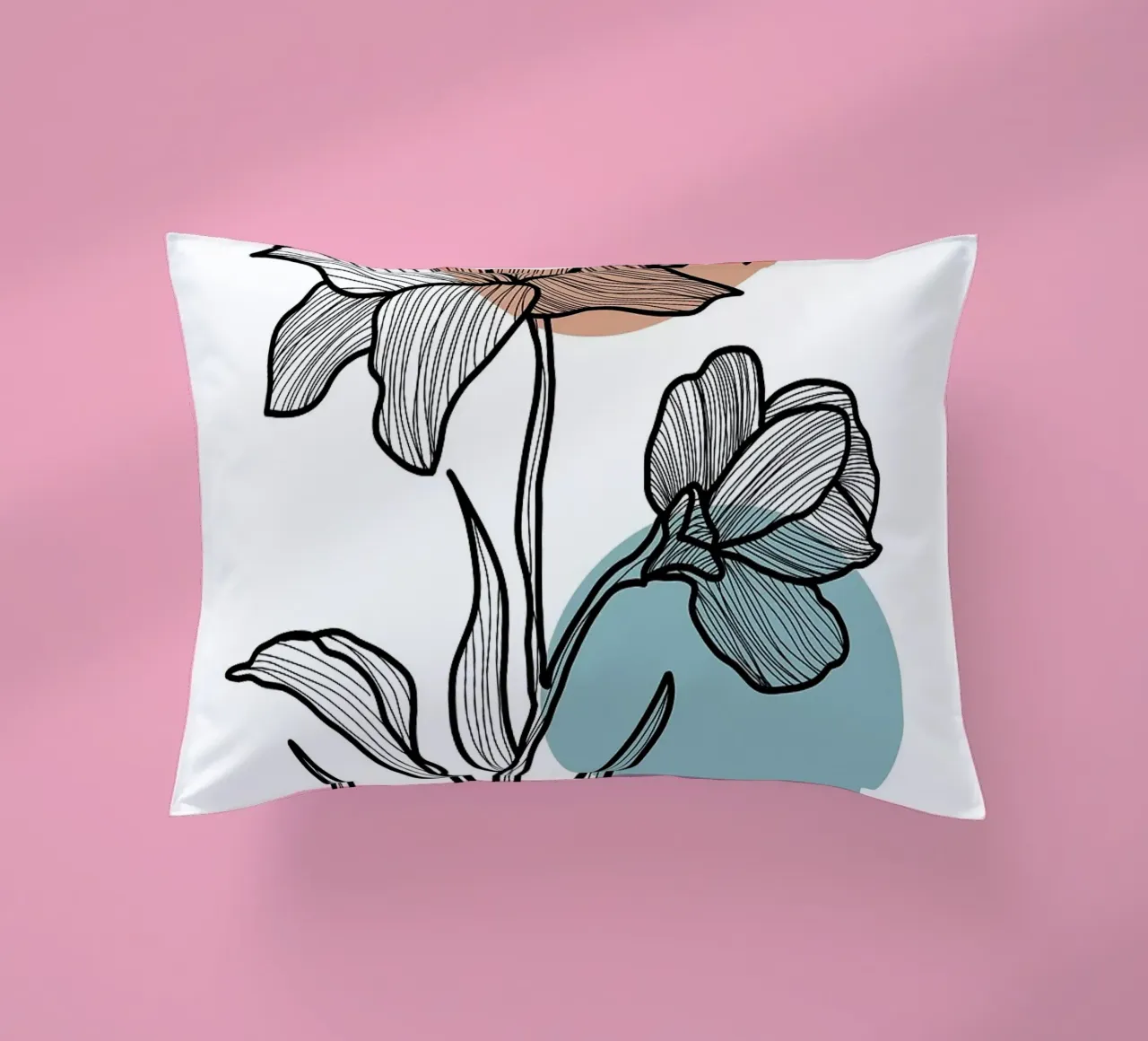 Line Art Fiore con cerchi cuscino da FlowersShop