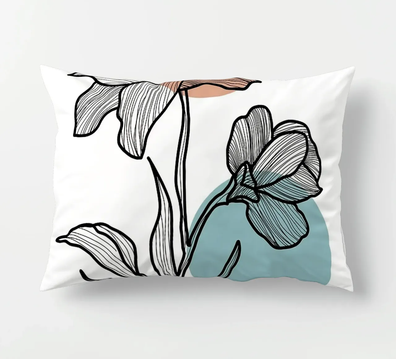 Line Art Fiore con cerchi cuscino da FlowersShop