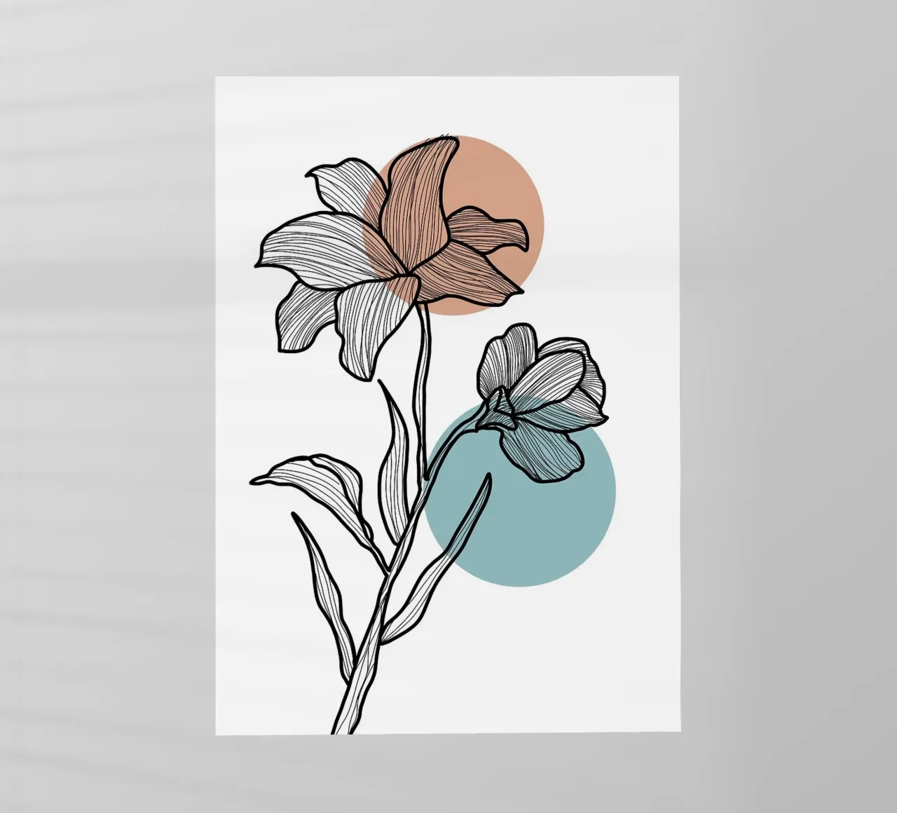 Line Art Fiore con cerchi pellicola backlit da FlowersShop