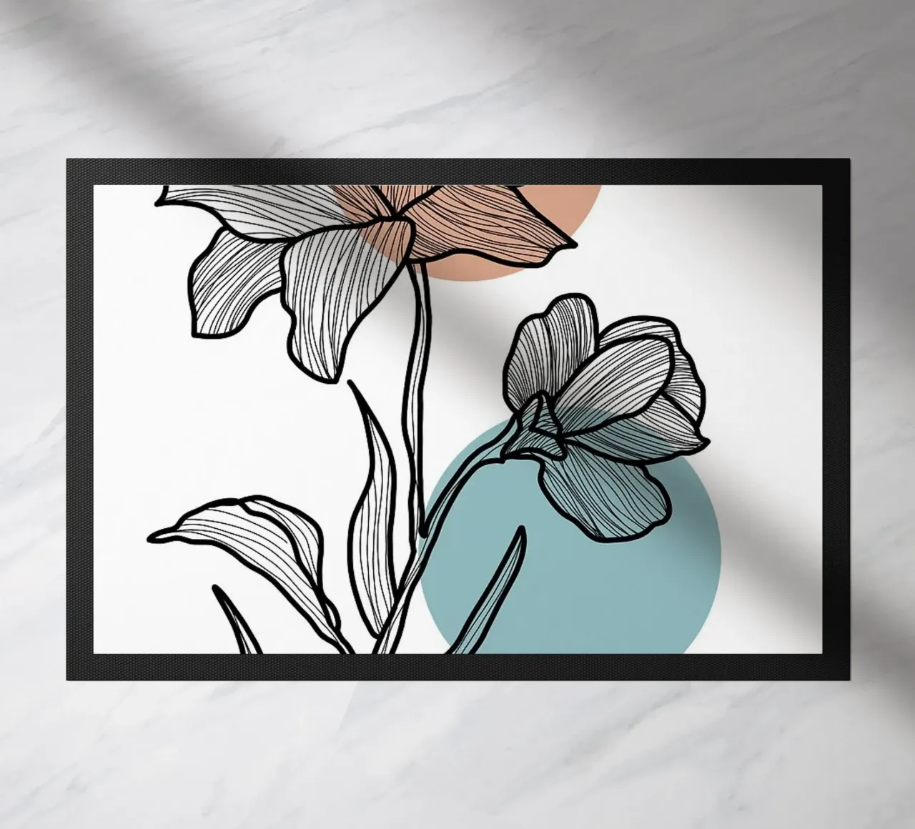 Line Art Fiore con cerchi zerbino da FlowersShop