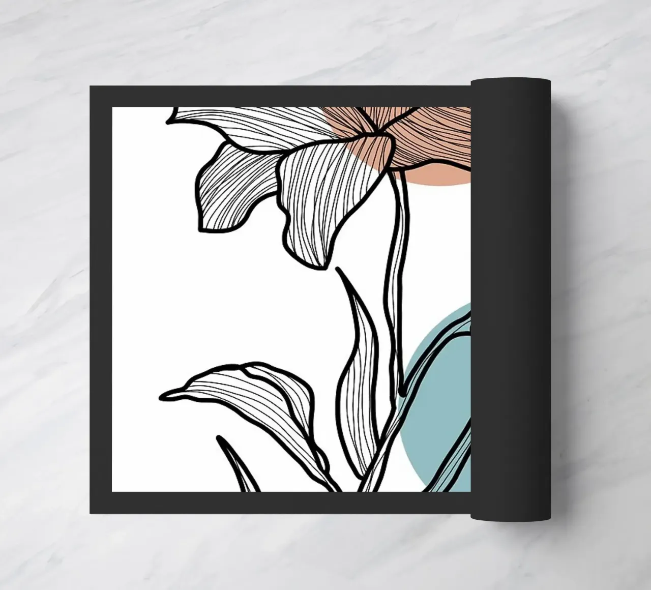 Line Art Fiore con cerchi zerbino da FlowersShop