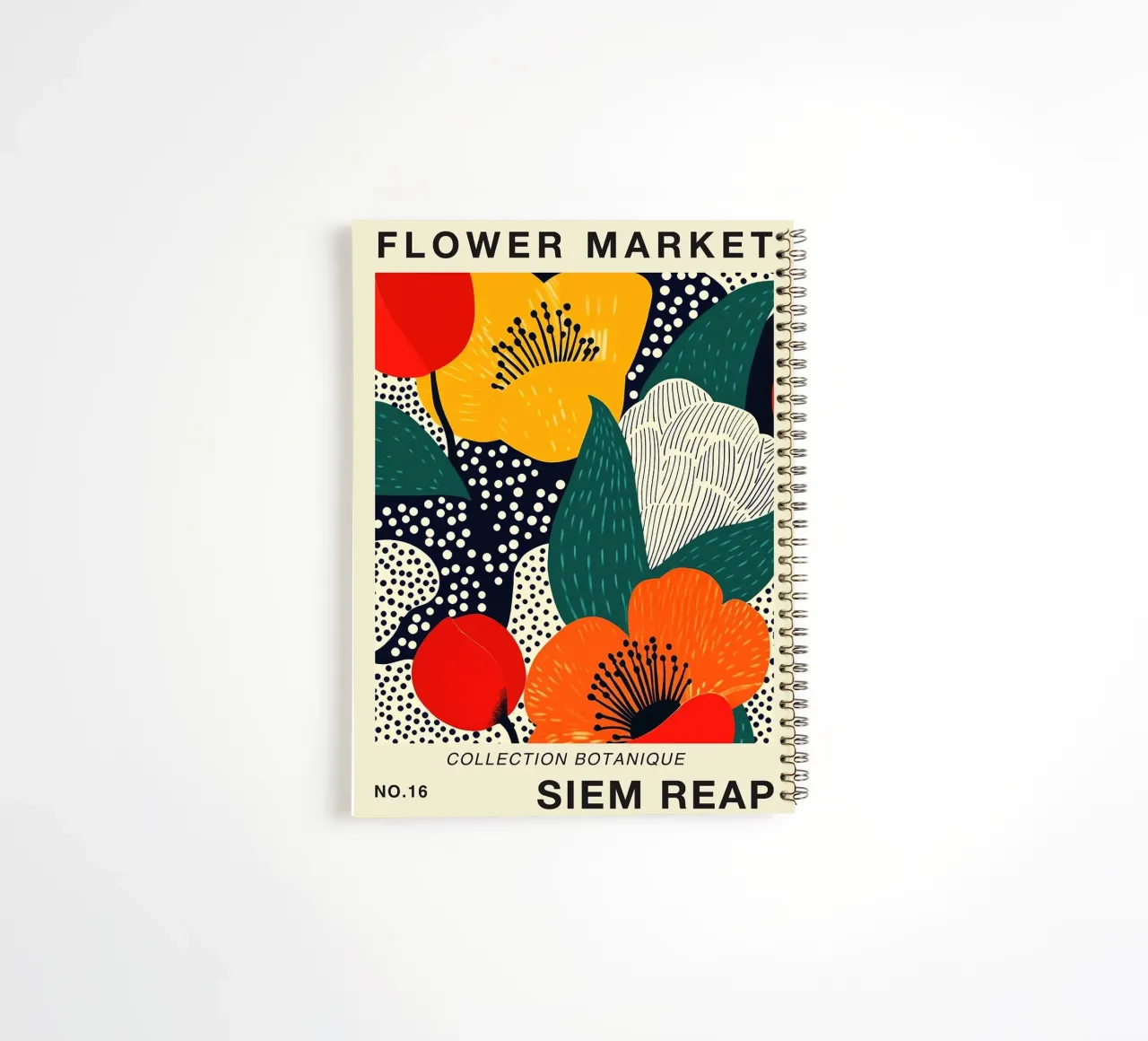 Siem Reap Flower Market Poster spiral notebook by FlowersShop