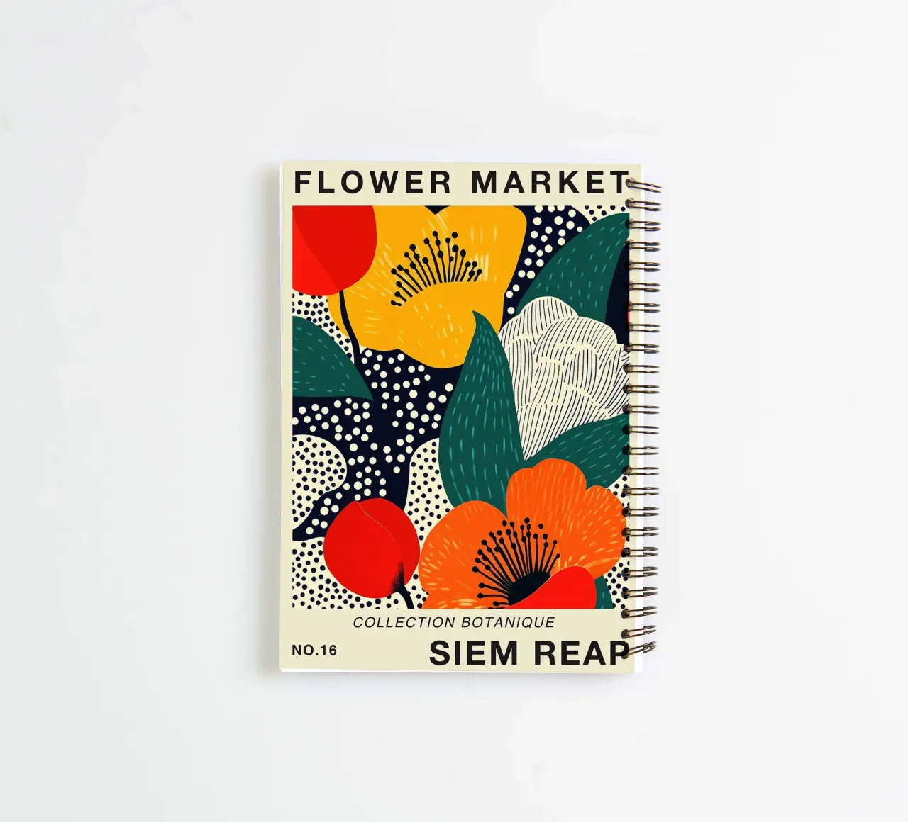 Siem Reap Flower Market Poster spiral notebook by FlowersShop