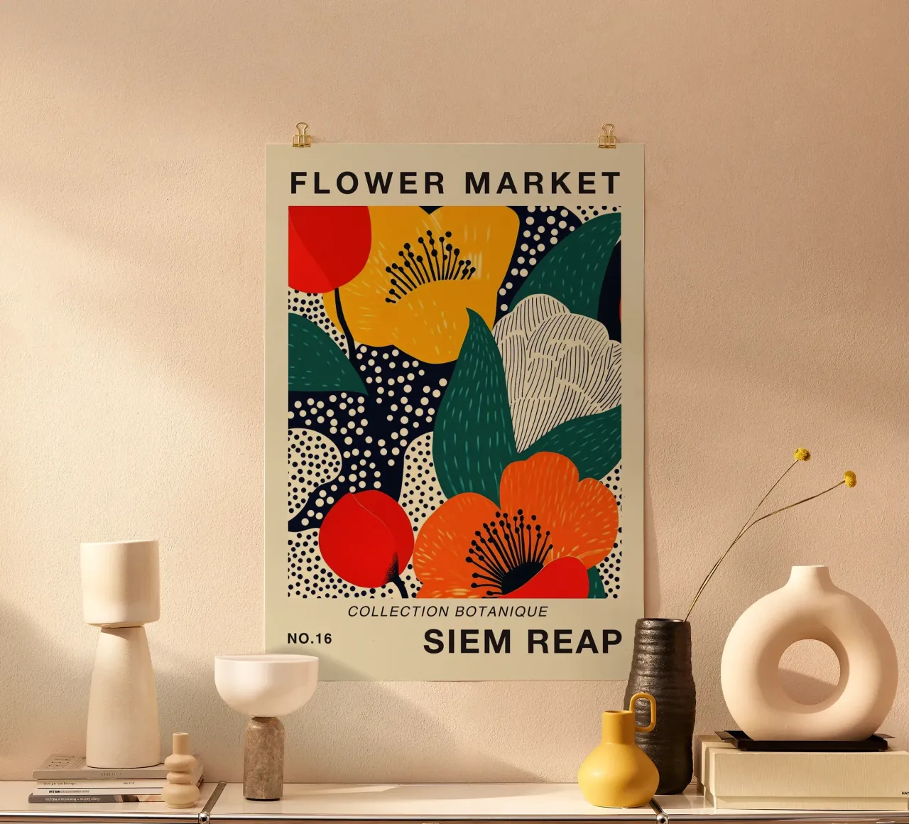 Poster del mercato dei fiori di Siem Reap poster da FlowersShop