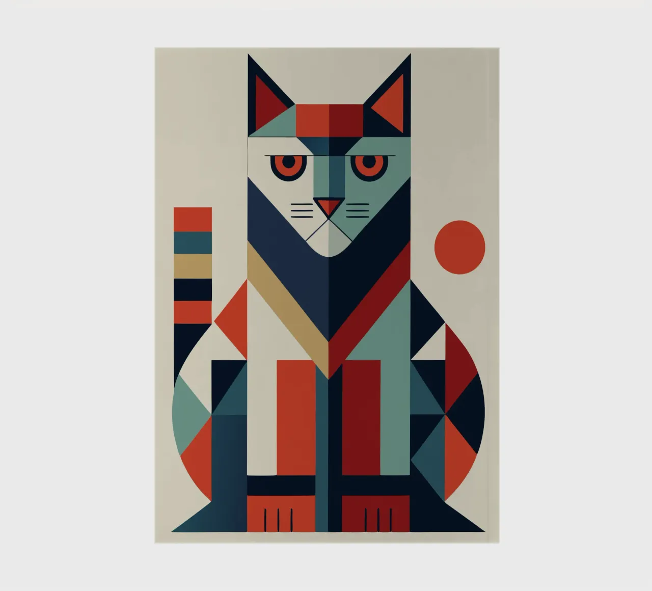 cat geometrics ilustration notebook by nemaro