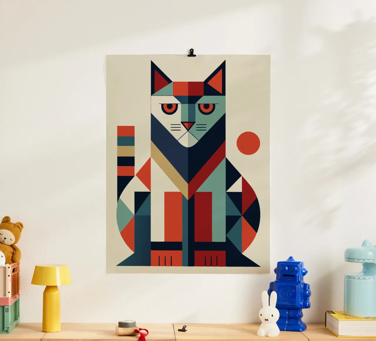 cat geometrics ilustration hahnemühle by nemaro