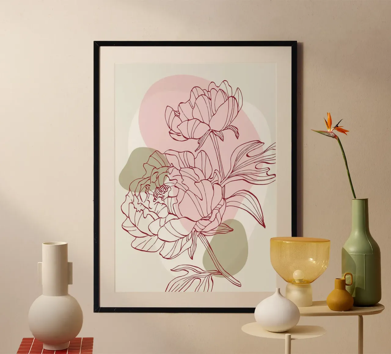 Fiori di peonia Arte poster da FlowersShop