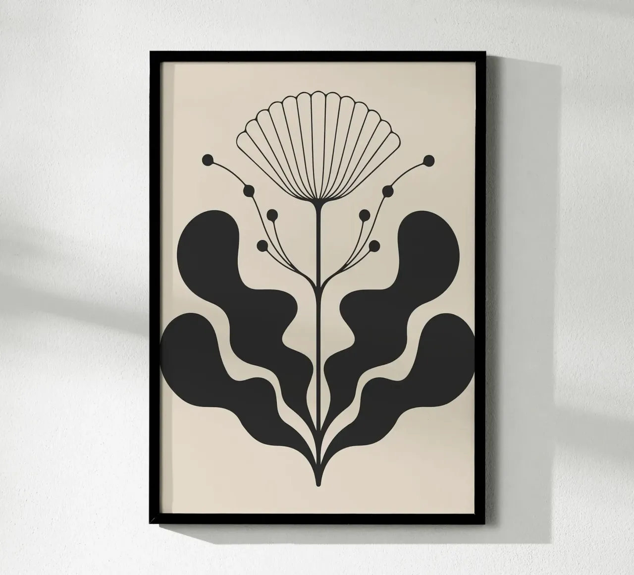 Arte popolare botanica nera minimalista poster da FlowersShop
