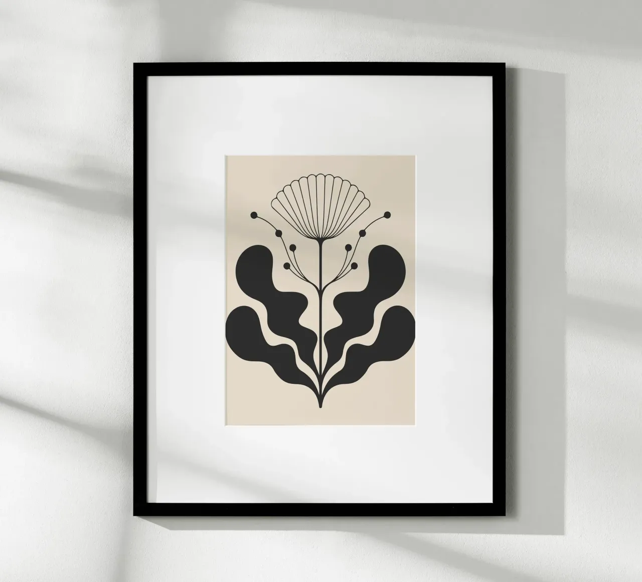 Arte popolare botanica nera minimalista poster da FlowersShop