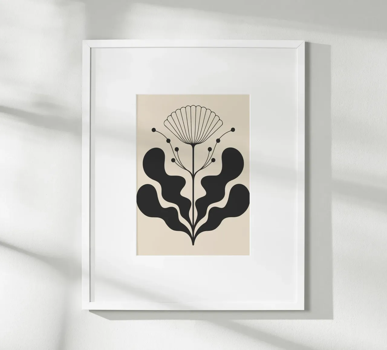 Arte popolare botanica nera minimalista poster da FlowersShop