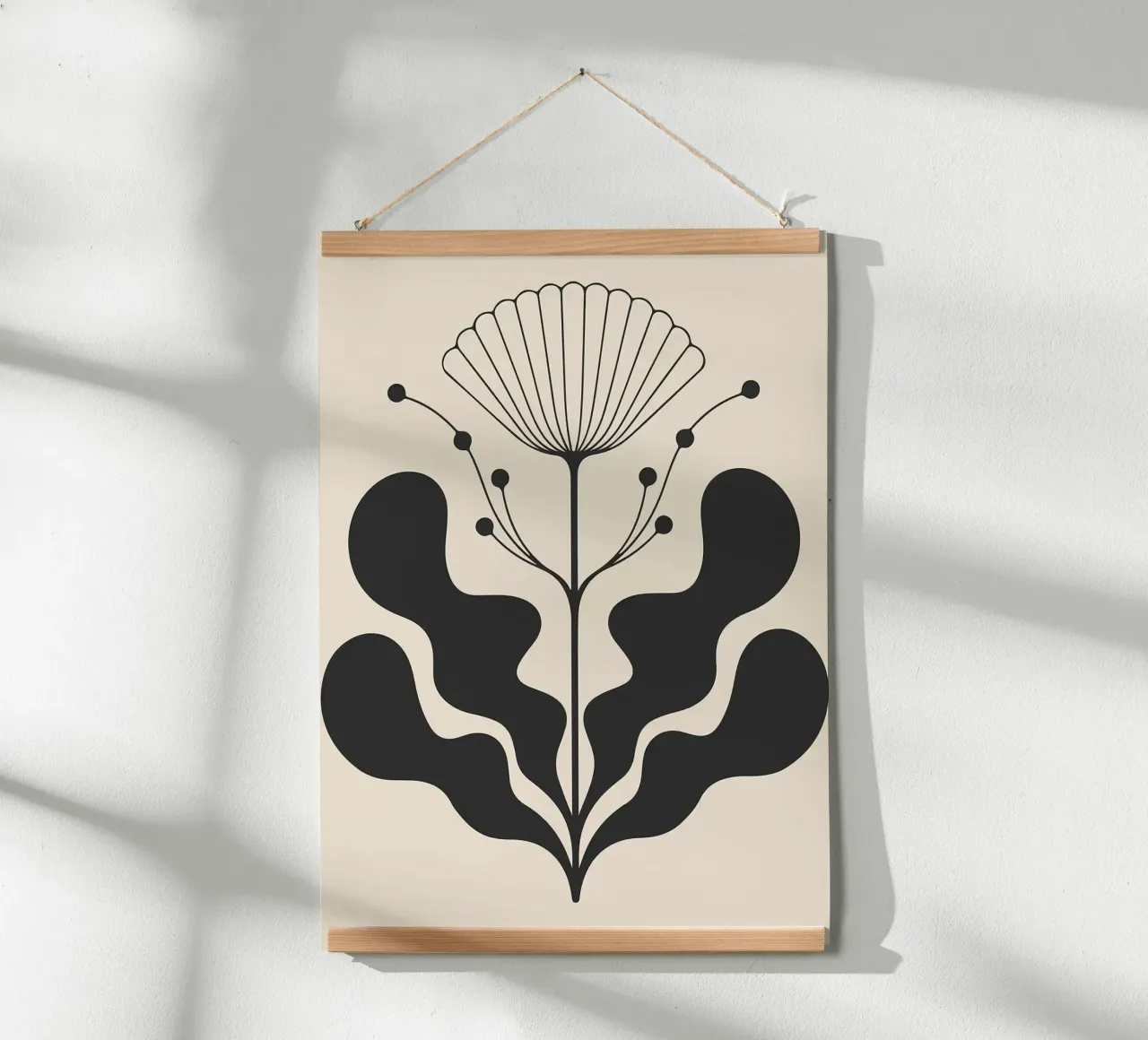 Arte popolare botanica nera minimalista poster da FlowersShop