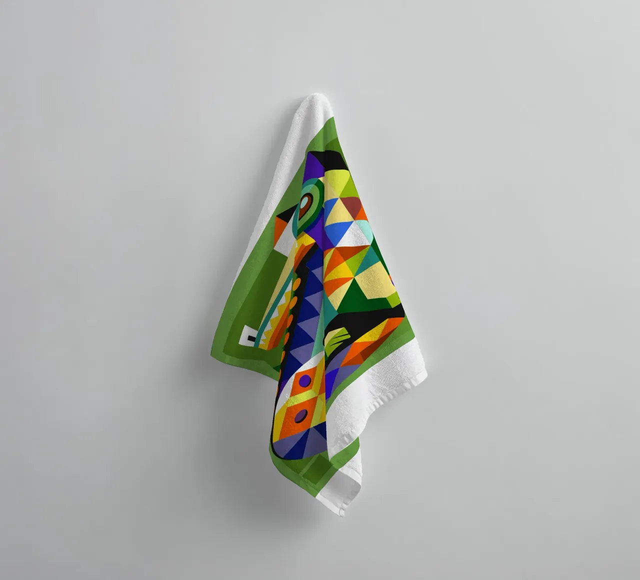 crocodile geometrics ilustration towel by nemaro