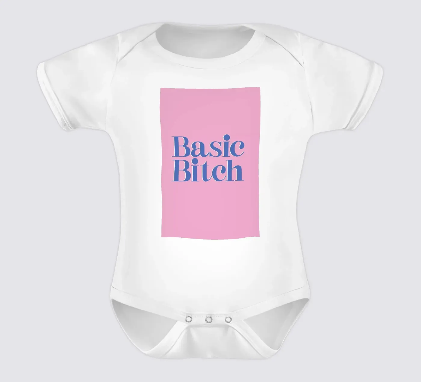 Basic Bitch short-sleeve baby romper by Ayleen