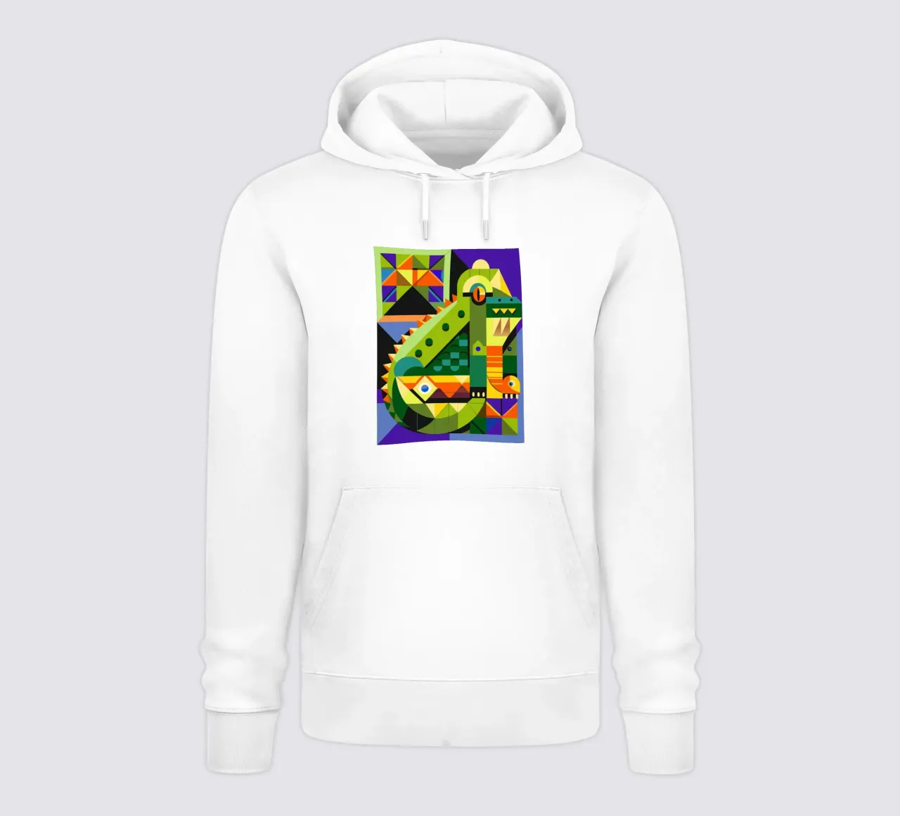 ilustración geométrica de líneas de cocodrilo sudadera con capucha de nemaro