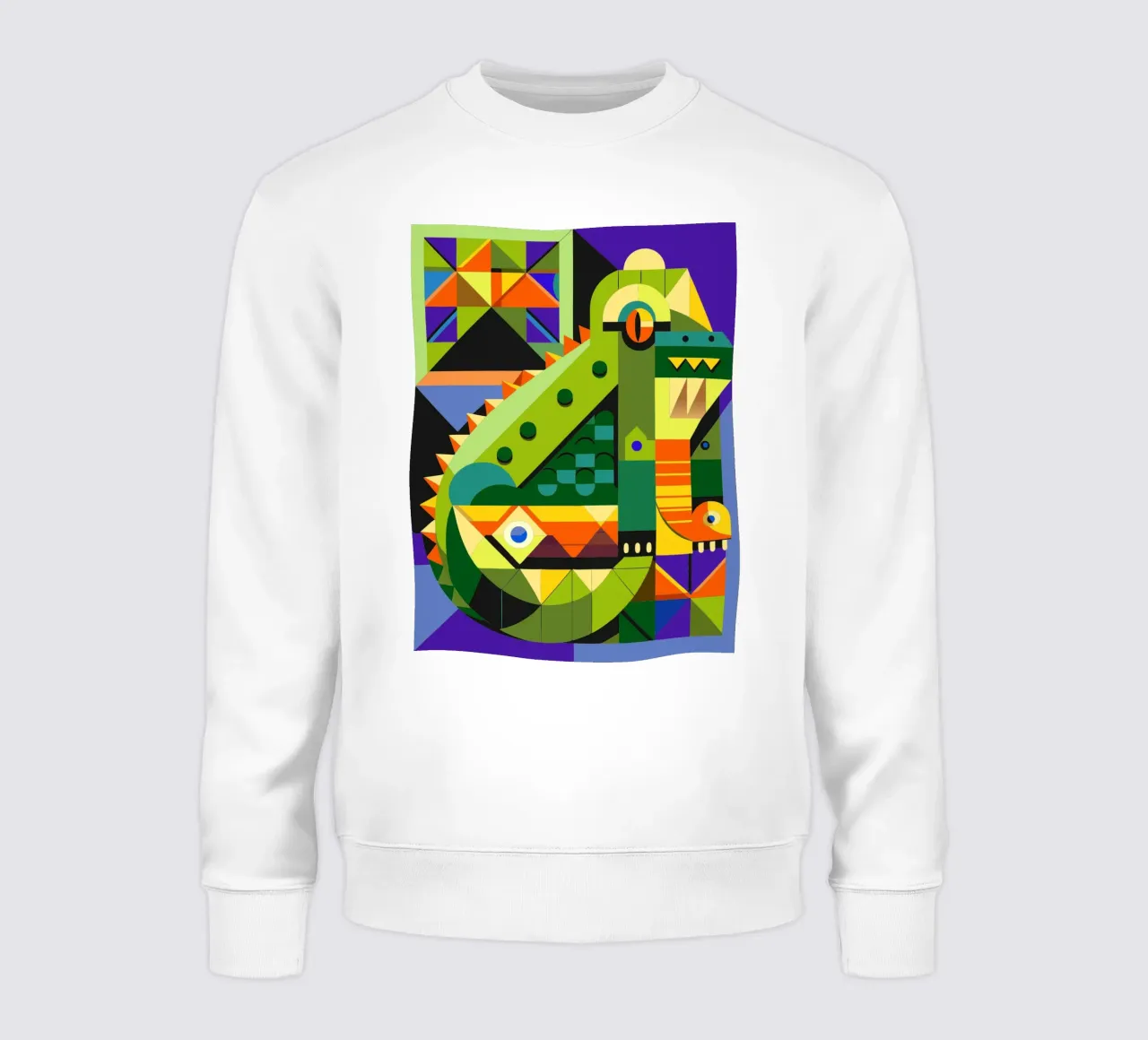 ilustración geométrica de líneas de cocodrilo sudadera de nemaro