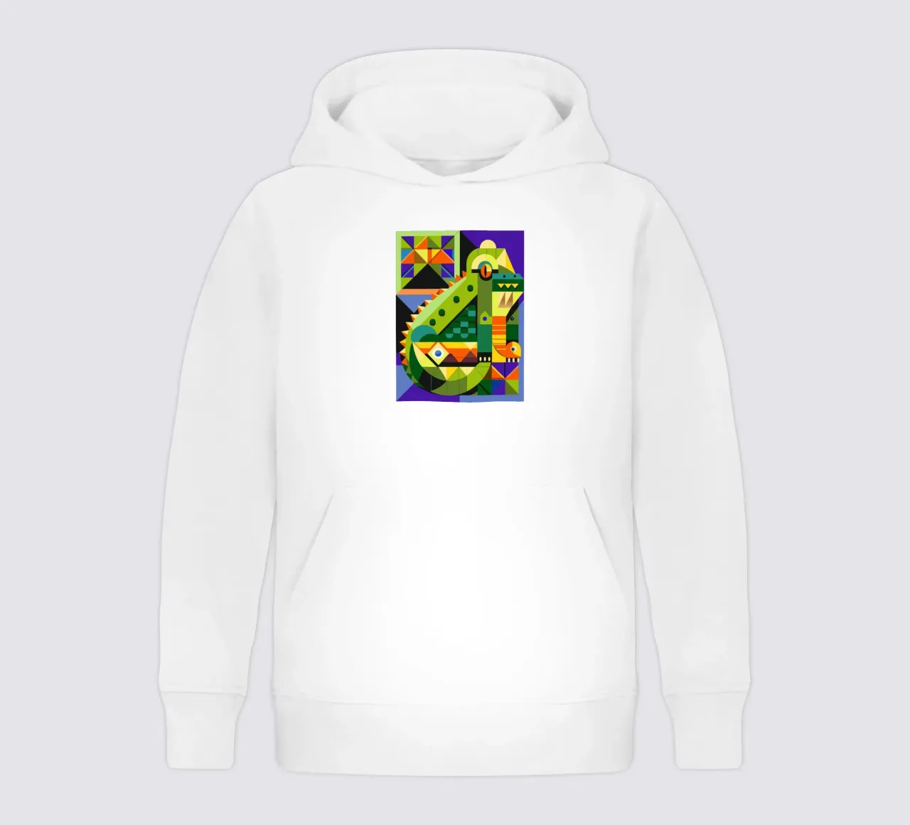 ilustración geométrica de líneas de cocodrilo sudadera con capucha para niño de nemaro