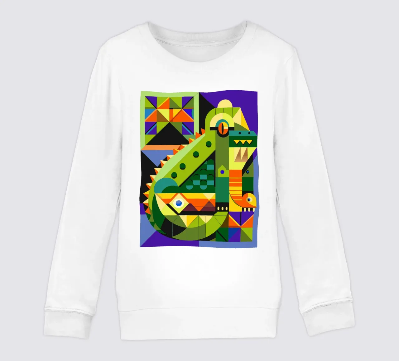 ilustración geométrica de líneas de cocodrilo sudadera para niño de nemaro