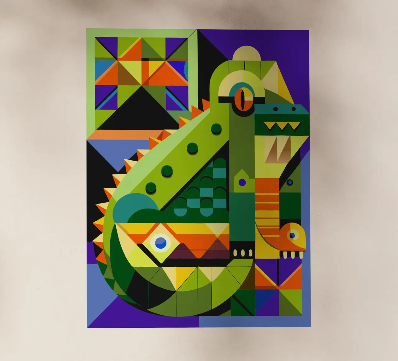 ilustración geométrica de líneas de cocodrilo lámina retroiluminada de nemaro