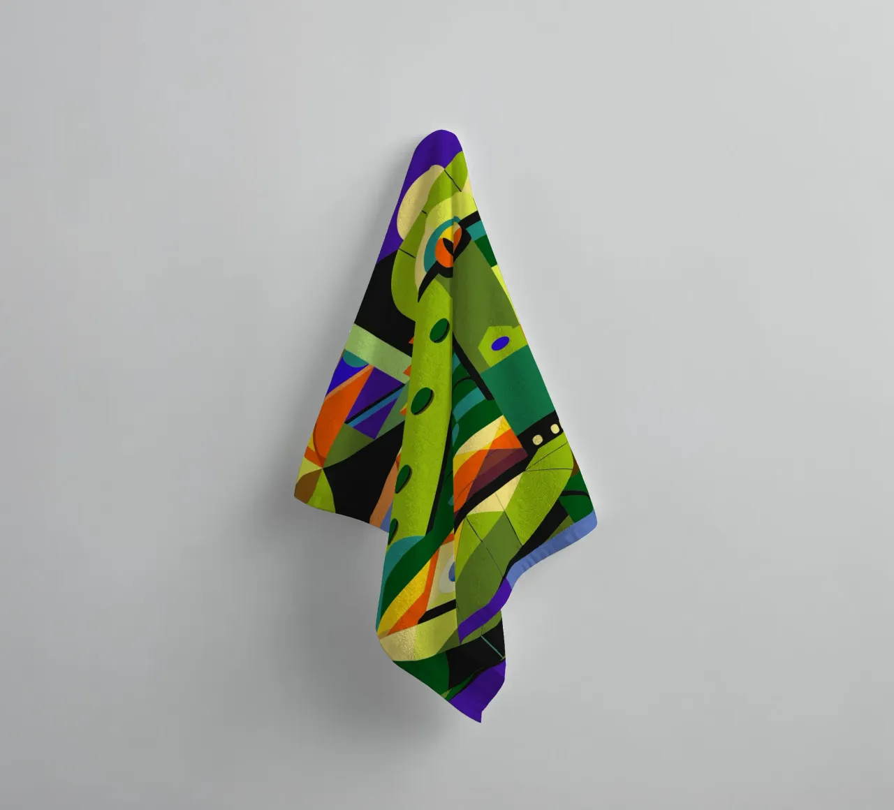 crocodile line geometrics ilustration towel by nemaro