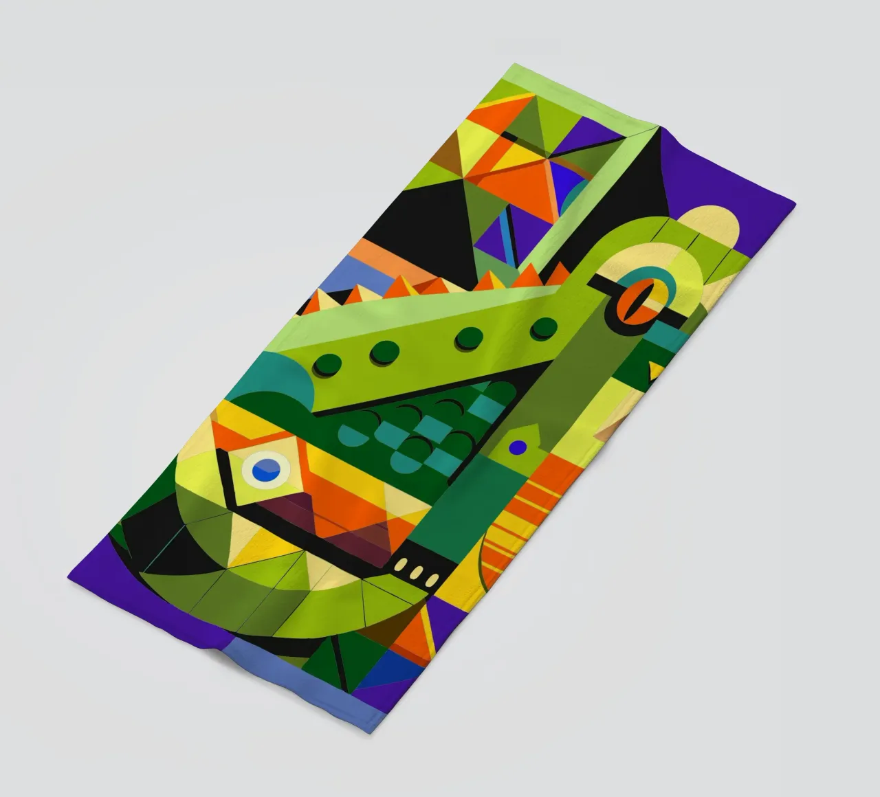 ilustración geométrica de líneas de cocodrilo toalla de playa de nemaro