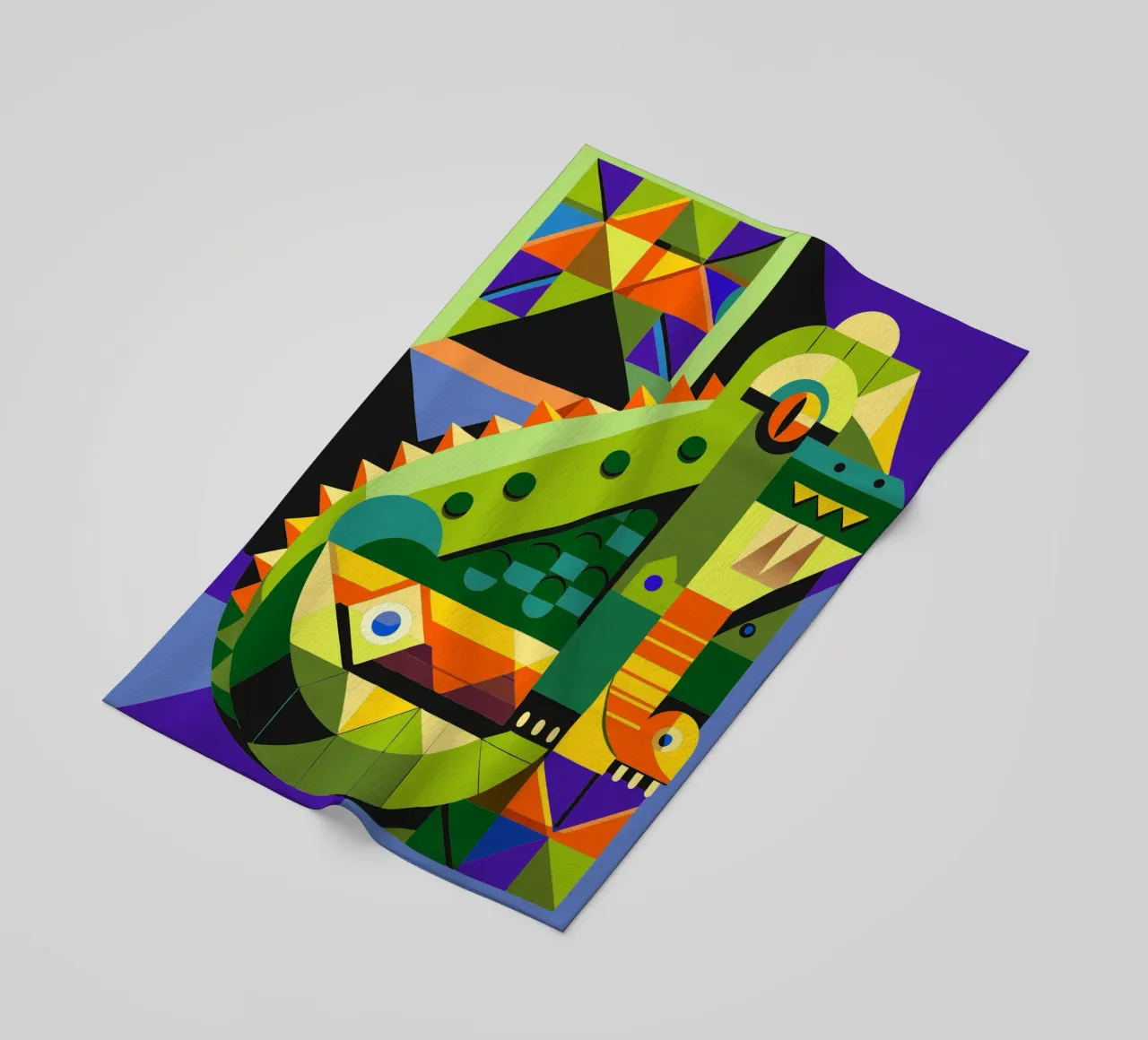 ilustración geométrica de líneas de cocodrilo toalla de playa de nemaro