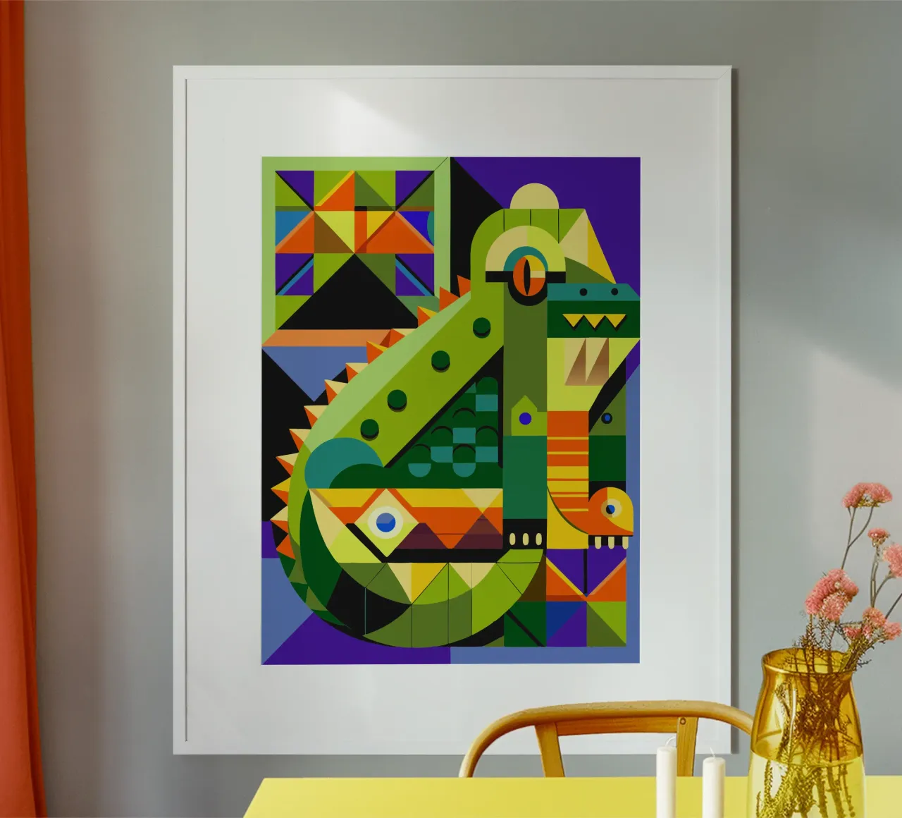 ilustración geométrica de líneas de cocodrilo hahnemühle de nemaro