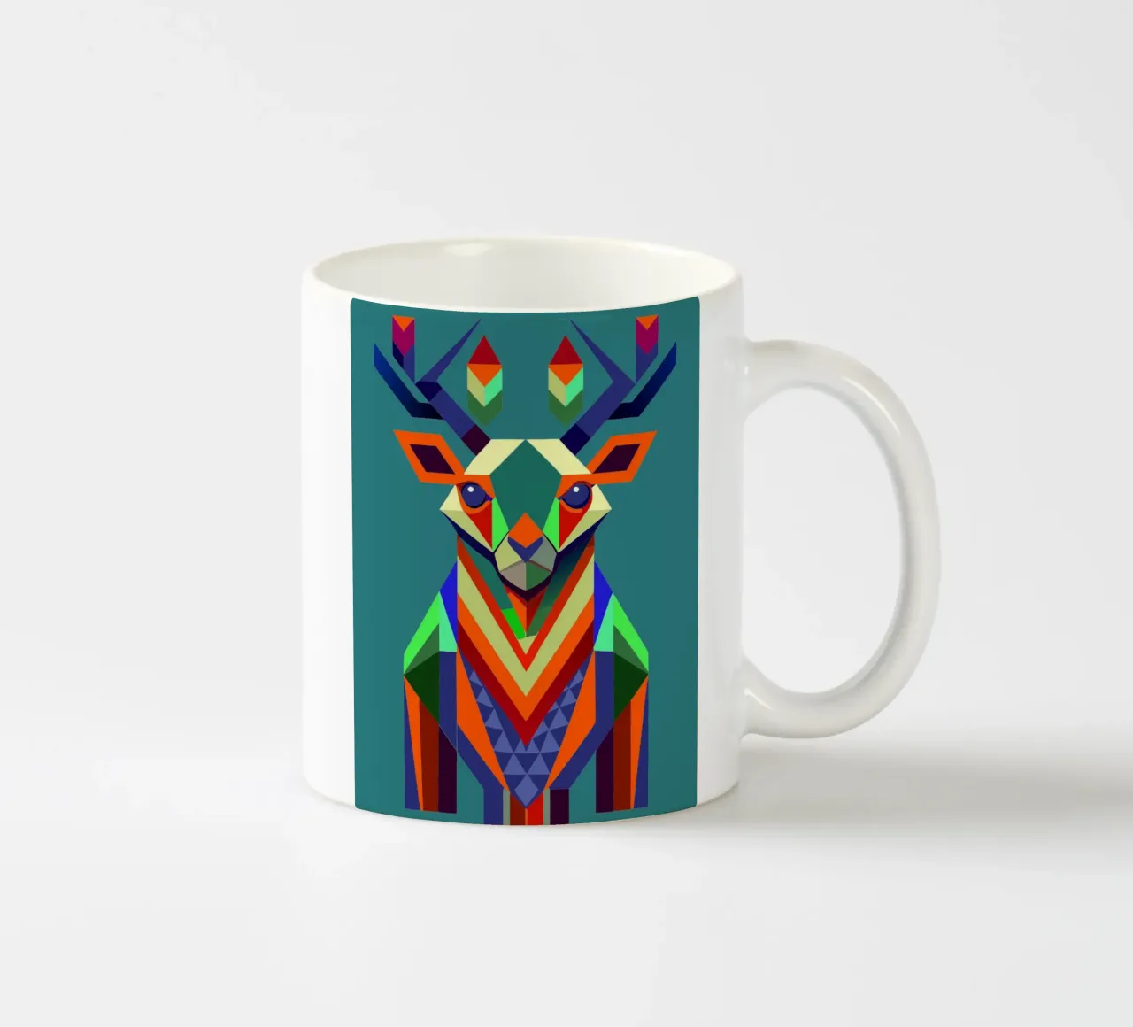 Illustrazione geometrica del cervo tazza in ceramica da nemaro