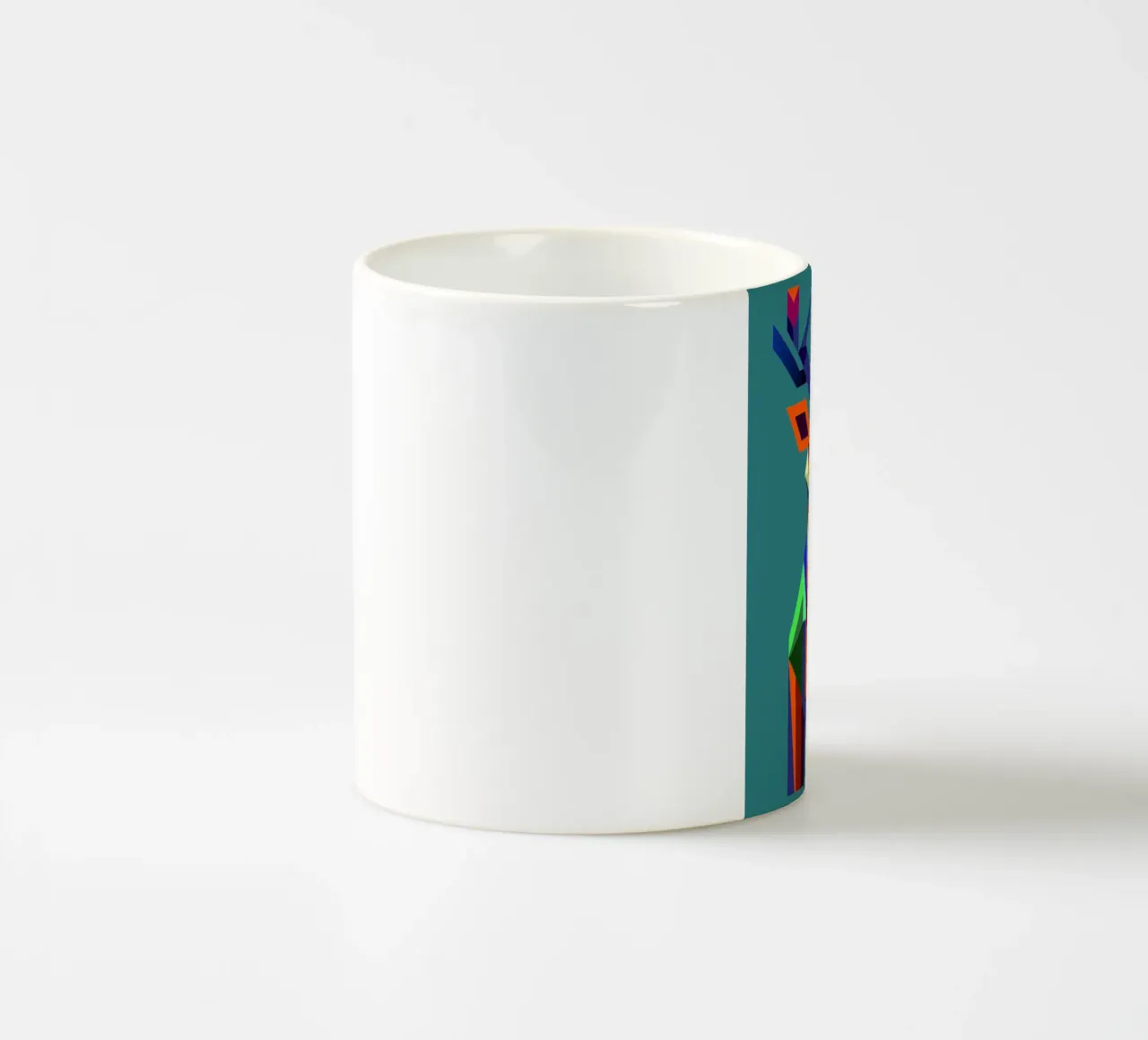Illustrazione geometrica del cervo tazza in ceramica da nemaro
